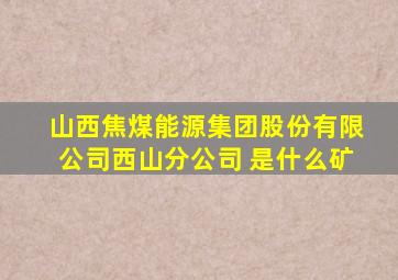 山西焦煤能源集团股份有限公司西山分公司 是什么矿